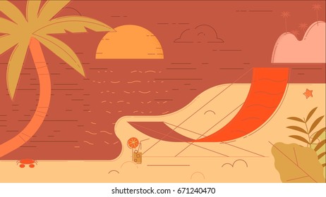 Beach Summer Vector Illustration