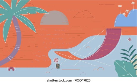 Beach Summer Vector Illustration