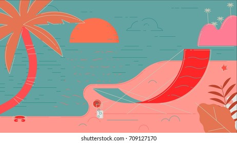 Beach Summer Vector Illustration