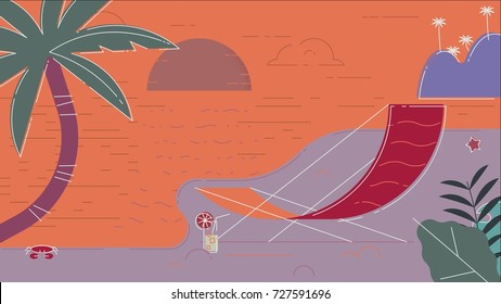 Beach Summer Vector Illustration