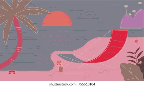Beach Summer Vector Illustration