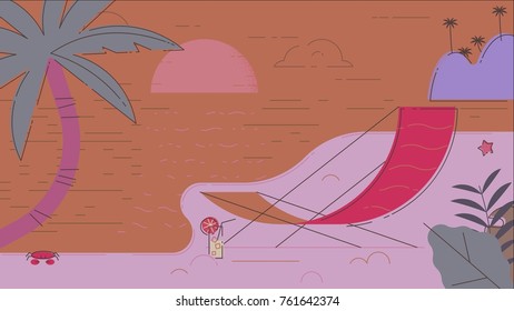Beach Summer Vector Illustration