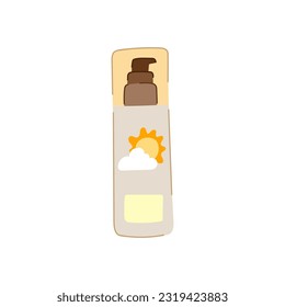 beach sun cream cartoon. spf bottle, screen beauty beach sun cream sign. isolated symbol vector illustration