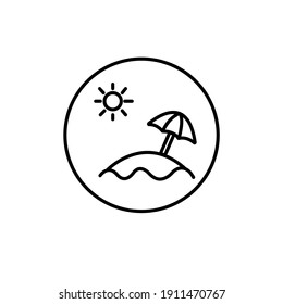 icono del sol de la playa o logotipo símbolo de señas aislado ilustración vectorial de alta calidad estilo negro vectores iconos