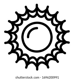 Beach sun icon. Outline beach sun vector icon for web design isolated on white background