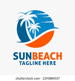 Beach sun logo design