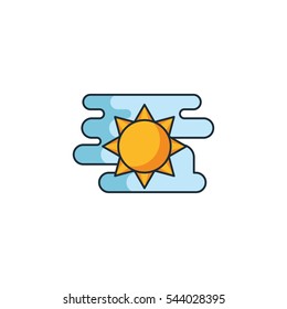 Beach Sun Logo Design Element