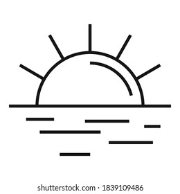 Beach sun rise icon. Outline beach sun rise vector icon for web design isolated on white background