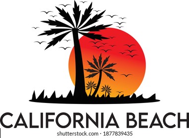 Beach and sun Tshirt Design