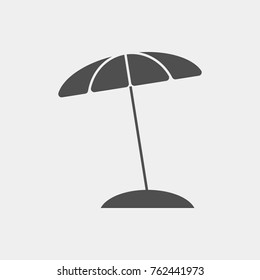 Beach Sun Umbrella Icon.