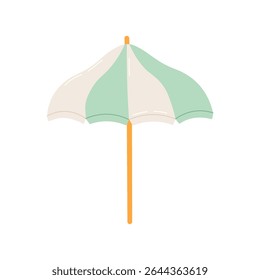 Beach sun umbrella on white background