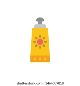 Beach, Sunblock, Sunscreen  Flat Color Icon. Vector icon banner Template. Vector Icon Template background