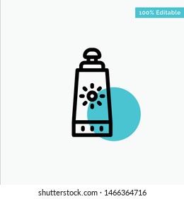 Beach, Sunblock, Sunscreen turquoise highlight circle point Vector icon. Vector Icon Template background