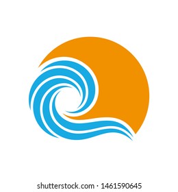 Beach Sunrise Logo Design Template