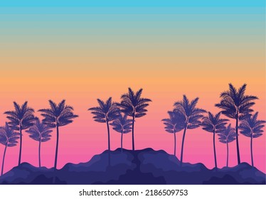 beach sunset cartel with palms