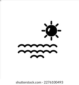 icono de puesta de sol en la playa con vektor aislado y fondo transparente.
