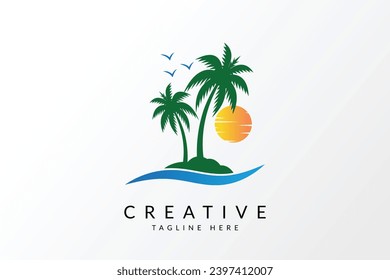 Diseño del logotipo de Beach Sunset Inspiraciones en el diseño de vectores