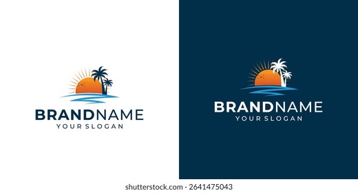 Beach Sunset Logo Vector Art, Sunset Logo Stock Illustrations, Sunset Logo Stock Illustrations, Vectors and Clipart
