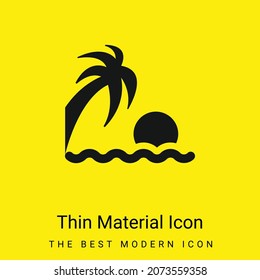 Beach Sunset minimal bright yellow material icon