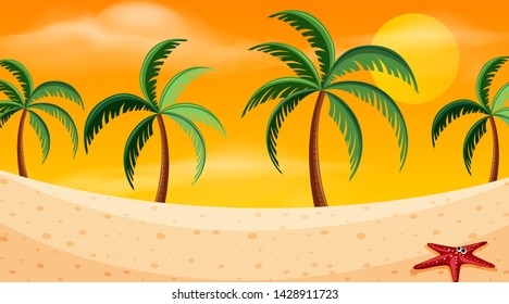 Un ejemplo de la puesta de sol en la playa
