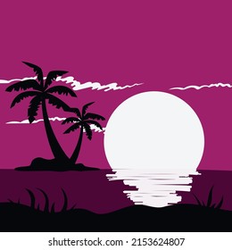 beach sunset and sea background