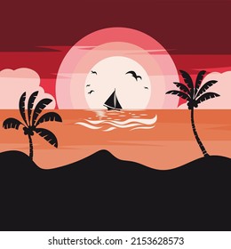 beach sunset and sea background 