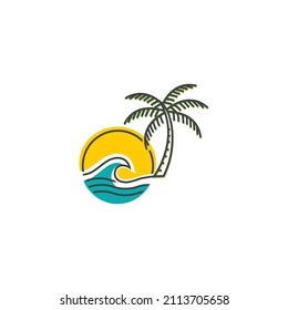 desfile del logo de beach sunset sunrise