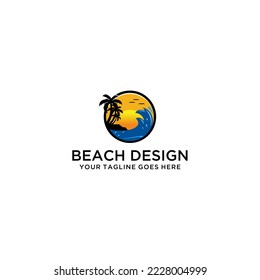 Sommerstrand-Logo, Vektorgrafik