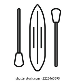 Beach sup surf icon outline vector. Board stand. Water lake