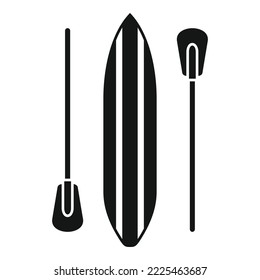 Beach sup surf icon simple vector. Board stand. Water lake