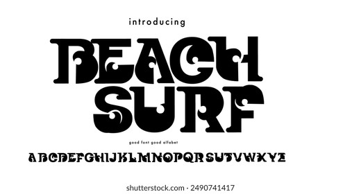 BEACH SURF fuente que se puede utilizar para graficar la fuente con estilo de surf , cultura, playa habitual, surf fuente, moda , skate, estilo urbano , surf y muchos más estilo de playa de verano