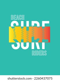 Beach Surf Rider Typography Surf Designs  Gradient Graphics for t shirt print vector,sticker
