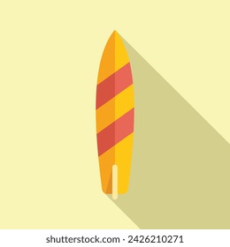 Beach surfboard icon flat vector. People protection. Walk service care