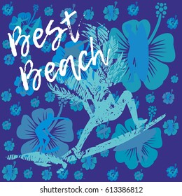 Beach Surfer graphic design vector art