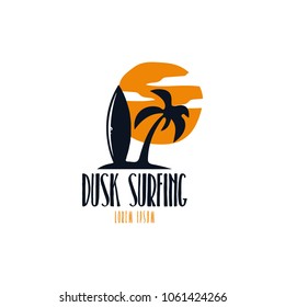 Beach Surfing Extereme Sport Logo Icon Template Design. Vector Illustration