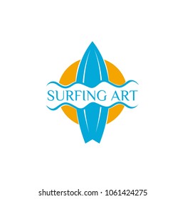 Beach Surfing Extereme Sport Logo Icon Template Design. Vector Illustration