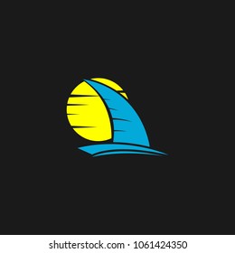 Beach Surfing Extereme Sport Logo Icon Template Design. Vector Illustration