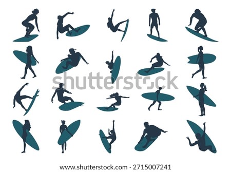 Beach Surfing Sport Silhouette Element