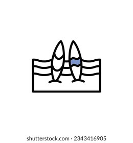 beach surfing vector type icon