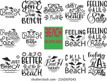 Archivos de corte SVG de playa Conjunto de diseño 