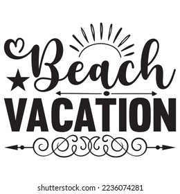 Beach SVG Design Vector File.