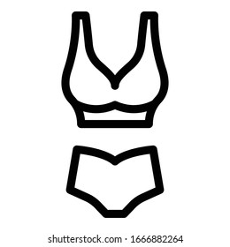 Beach swimsuit icon. Outline beach swimsuit vector icon for web design isolated on white background