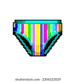beach swimsuit men game pixel art retro vector. bit beach swimsuit men. old vintage illustration