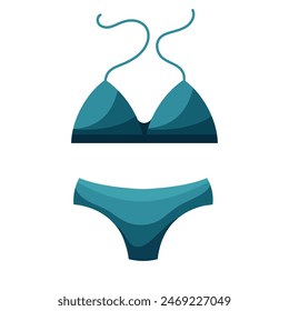 Bañador de playa con conchas y corazón. Ropa de moda de verano. 
Ropa de baño