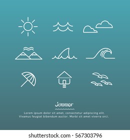 beach symbol design set