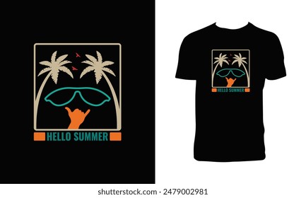 Beach T Shirt Design And Vector Illustration. 