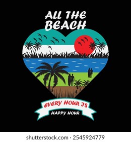 BEACH T Shirt Design vetorial File.