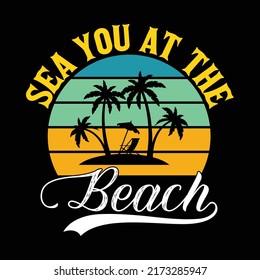 BEACH T SHIRT AND TYPOGRAPHY DESIGN