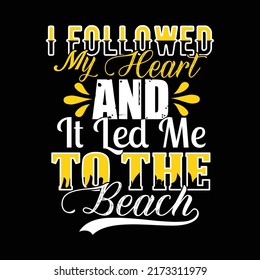 BEACH T SHIRT AND TYPOGRAPHY DESIGN