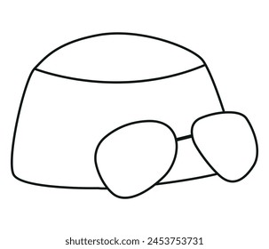Beach table and view continuous one line drawing of outline vector illustration